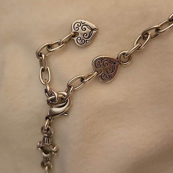 VTG BRIGHTON Silver Plated Logo Scroll Coin Pendant Chain Necklace - Picture 6 of 8